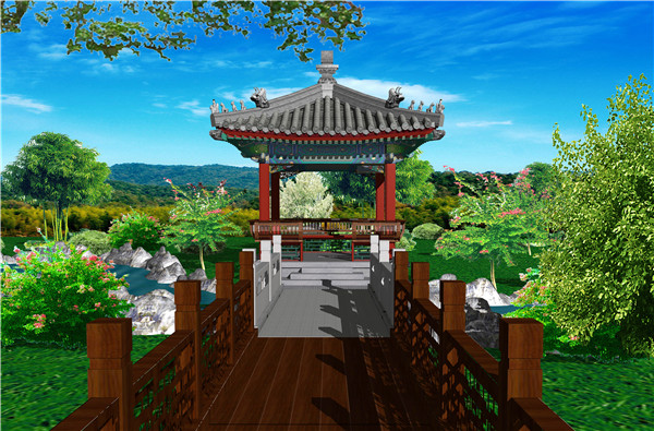 四角亭效果图